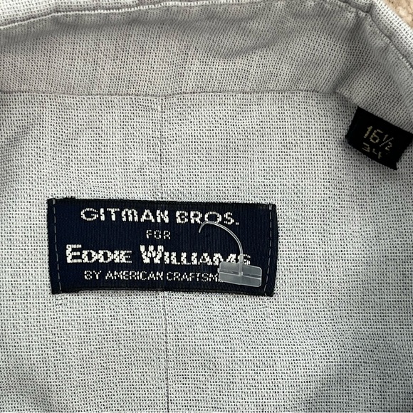 Gitman Bros Shirt Adult 16.5 Gray Button Up Cotton Long Sleeve Dress Shirt Men - Picture 5 of 14